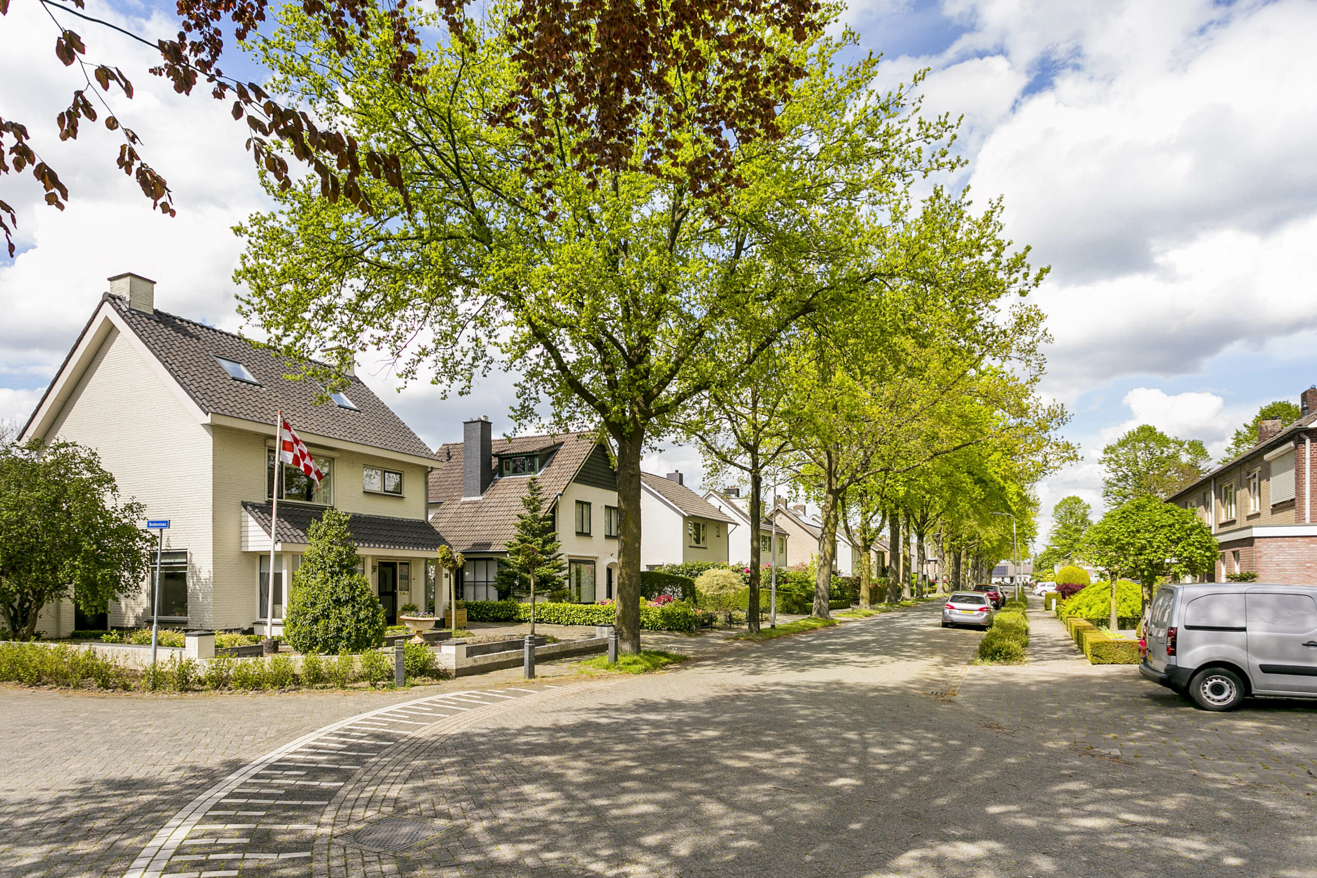 Woonstraat aan de Eikenlaan in Udenhout